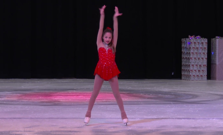 Emilie Dubiel performs to the song