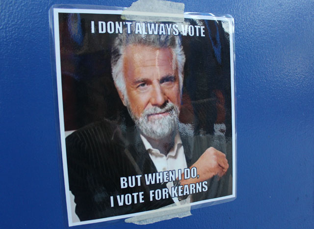 Anthony Kearns has a series of funny posters, like this one, posted on the back door to the MS Office.