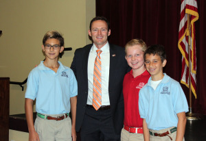Congressman Murphy stands with members of our Neersyde staff who interviewed him (left to right): Robert Rubin, Royce Howley, and Coby Leibowitz