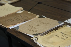 The students' journals were on display for friends and relatives  to peruse.