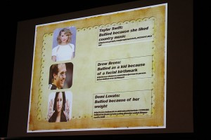 One of the more interesting slides during the presentation detailed celebrities and how they were bullied when they were younger.