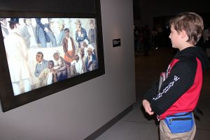 Jakob Mendelsohn watches a movie about the slave trade in America