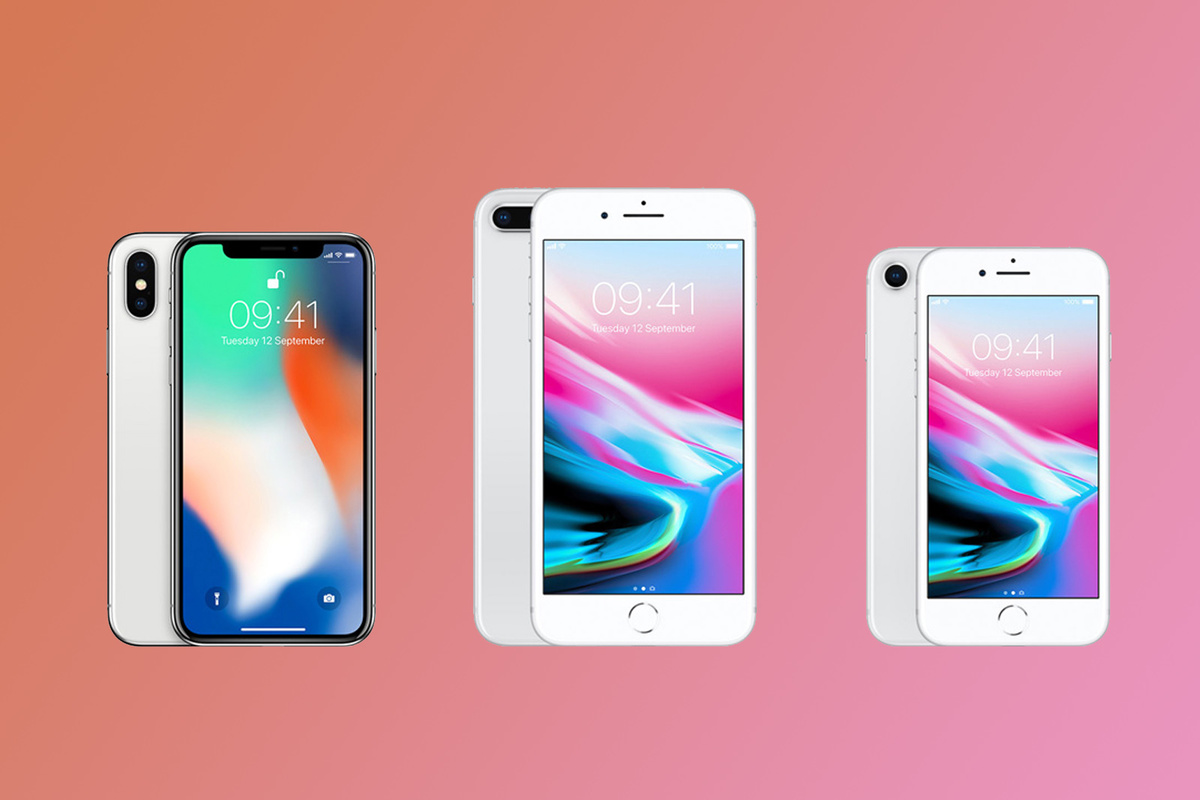 Left to right: the Apple iPhone X, 8 Plus, and 8 may be popular gifts this holiday season.