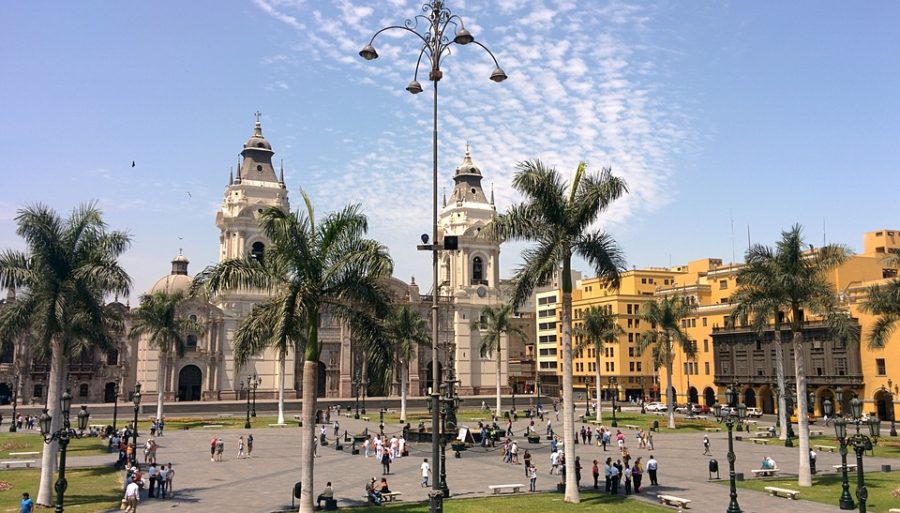 The Plaza de Armas in Lima, Peru is one of the places the students will visit this summer.
