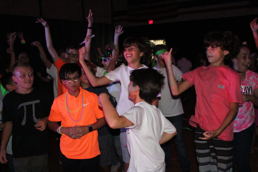 A group of sixth graders have some fun at the Middle School Dance held on September 28.