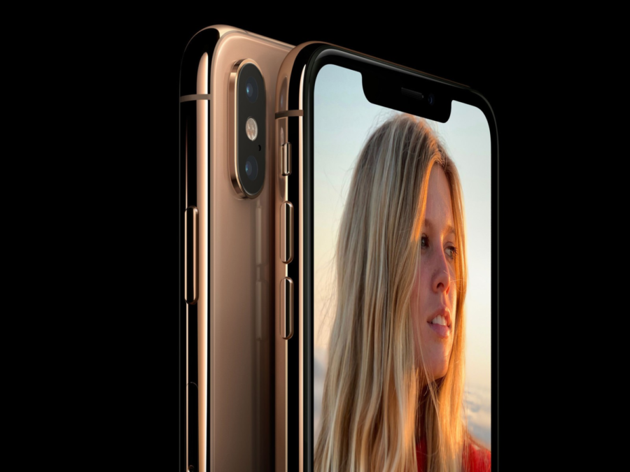 The new gold iPhone Xs sports stainless steel borders and a glass back.