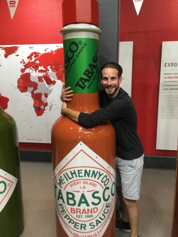 Mr. Ginnetty traveled to Lousiana over winter break. My favorite part of the trip was visiting the Tabasco factory on Avery Island, he said.