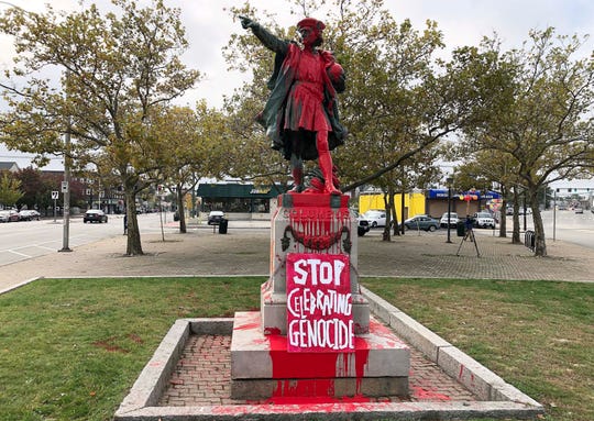 A statue of Christopher Columbus in Providence, Rhode Island was vandalized prior to this years Columbus Day on October 14.