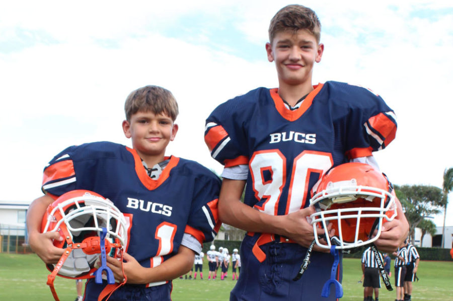  Julian and Joshua Luiz pose for a photo prior to their final game against American Heritage Delray on October 10.