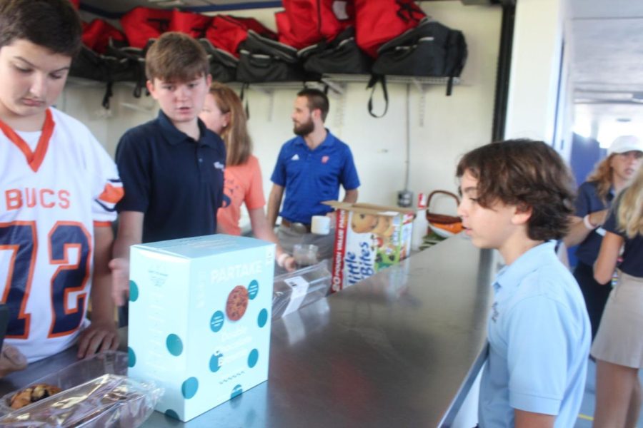 Eighth-grader Brayden Thomas is deciding what he should get from the Buc Cafe on September 21.