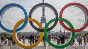 The Olympic rings in Paris